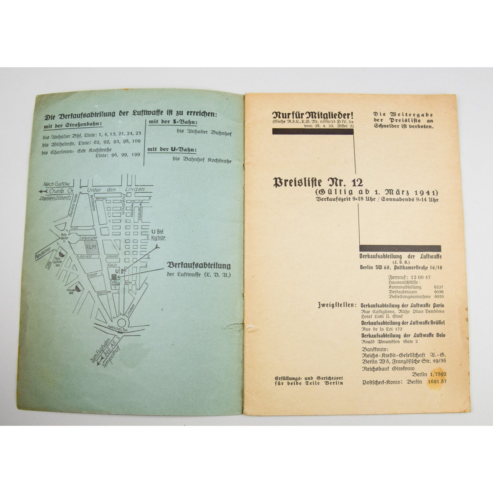 Preisliste 12 Verkaufsabteilung der Luftwaffe — image 2