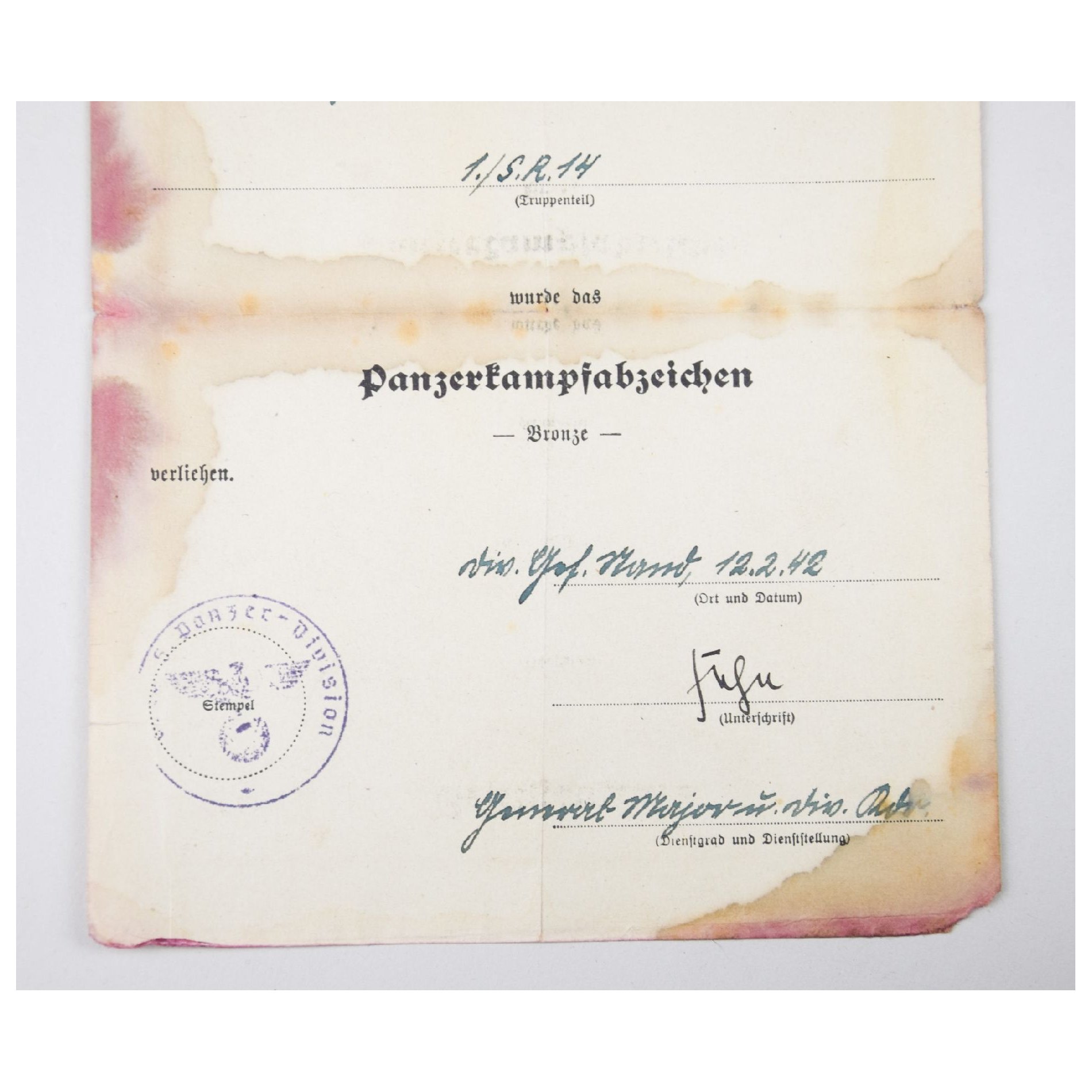 Nachlass Träger vom Deutschen Kreuz in Gold Kompanie Führer Panzer-Grenadier-Regiment Nr.14 5.Pz. Div. — image 15