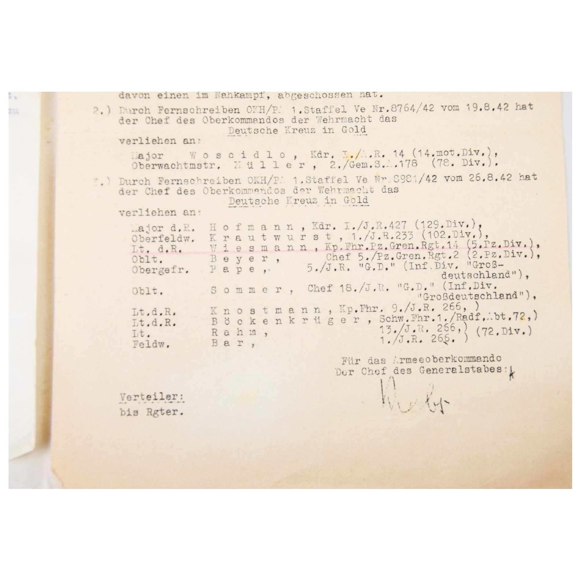 Nachlass Träger vom Deutschen Kreuz in Gold Kompanie Führer Panzer-Grenadier-Regiment Nr.14 5.Pz. Div. — image 21