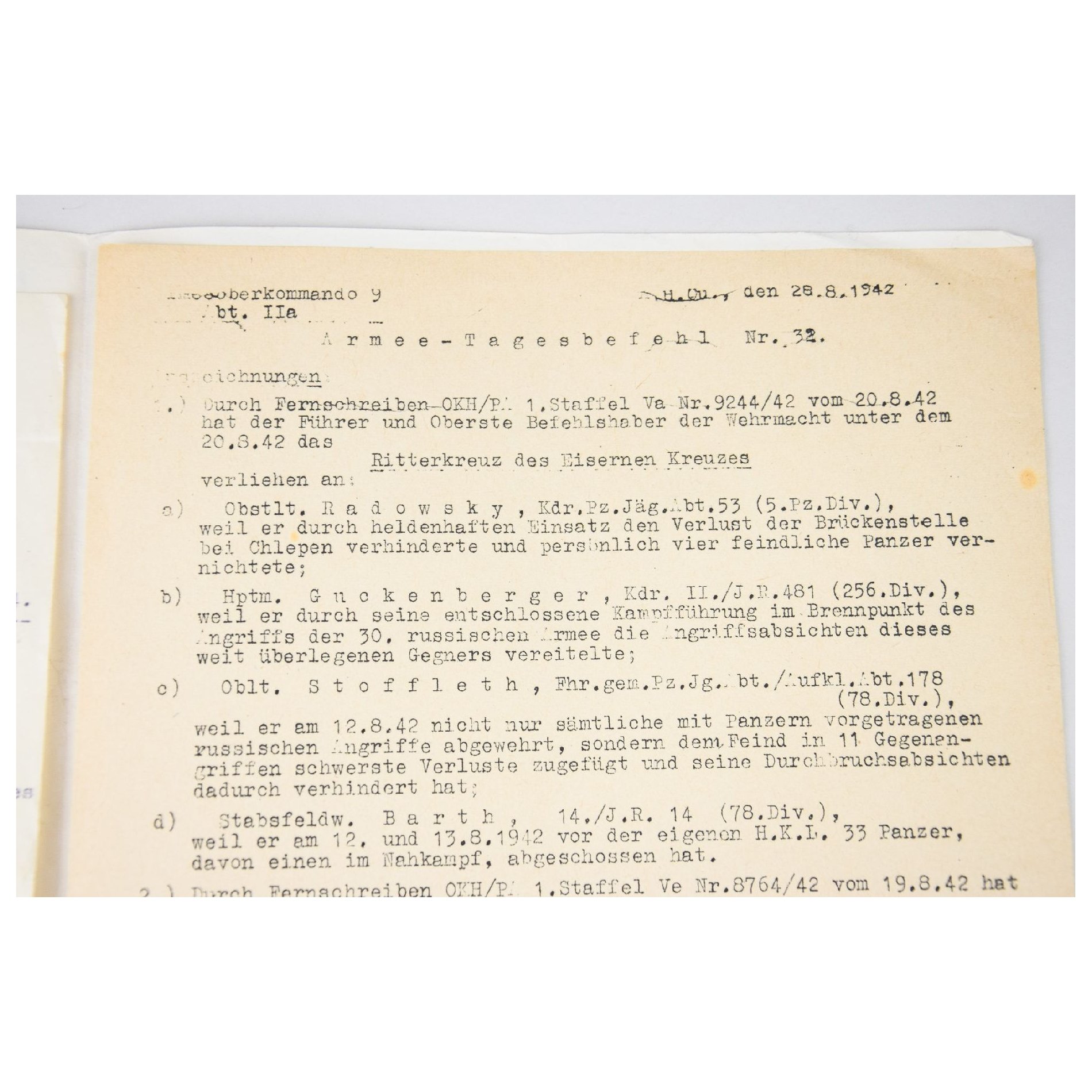 Nachlass Träger vom Deutschen Kreuz in Gold Kompanie Führer Panzer-Grenadier-Regiment Nr.14 5.Pz. Div. — image 22