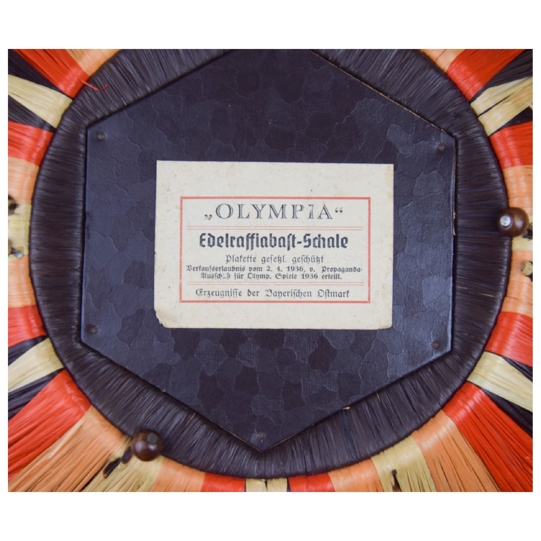 Olympia 1936 Bastkorb 'Ich rufe die Jugend der Welt' — image 5