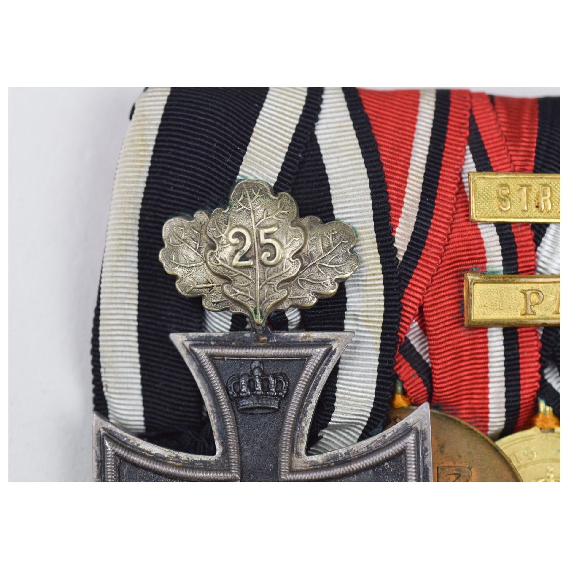 6er Ordensspange mit Ek2 1870 'Eichenlaub 25' Gefechtsspangen Strassburg und Paris, selten! — image 7