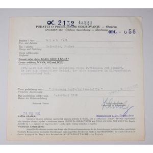 Urkunde Nachweis Verleihung der bronzenen Tapferkeitsmedaille Kampf gegen Partisanen im …