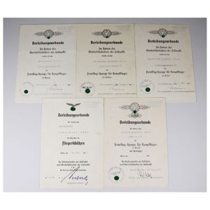 Luftwaffe Urkundennachlass Unteroffizier im I./Kampfgeschwader 53 mit Anhänger Spange! Selten