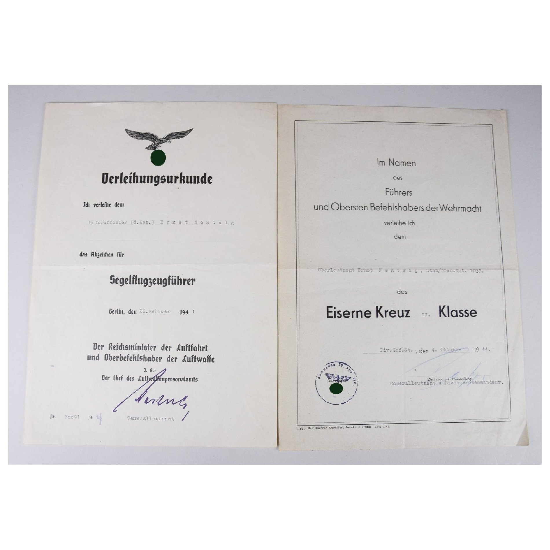 Luftwaffe Nachlass 'Fallschirmjäger Btl. Crahs' mit Verleihung vom Panzerknacker (Sonderabzeichen), extrem selten! — image 6