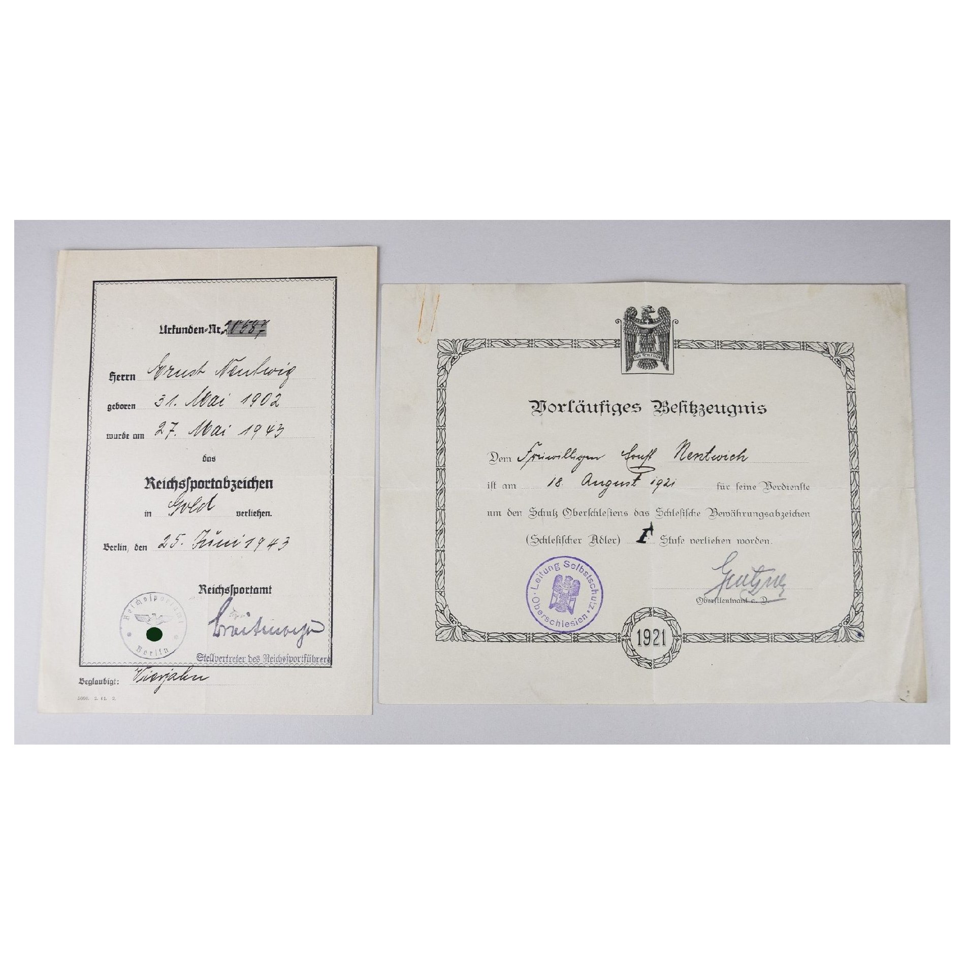 Luftwaffe Nachlass 'Fallschirmjäger Btl. Crahs' mit Verleihung vom Panzerknacker (Sonderabzeichen), extrem selten! — image 7