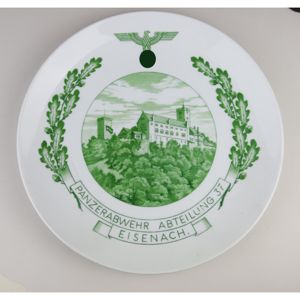 Meissen Porzellanteller 'Panzerabwehr Abteilung 37 Eisenach'