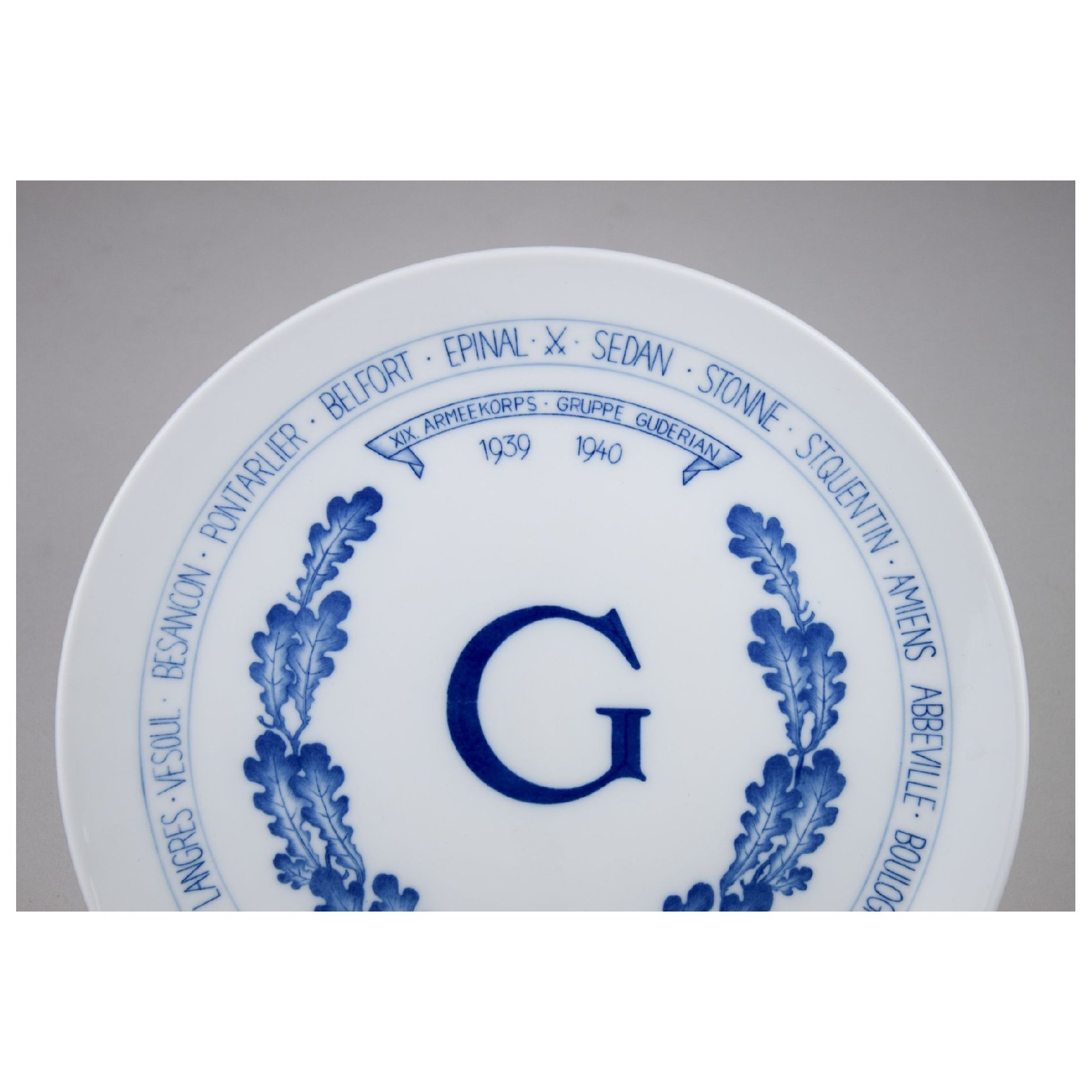 Meissen Porzellan Teller 'XIX Armeekorps Gruppe Guderian' 1939-1940 — image 3