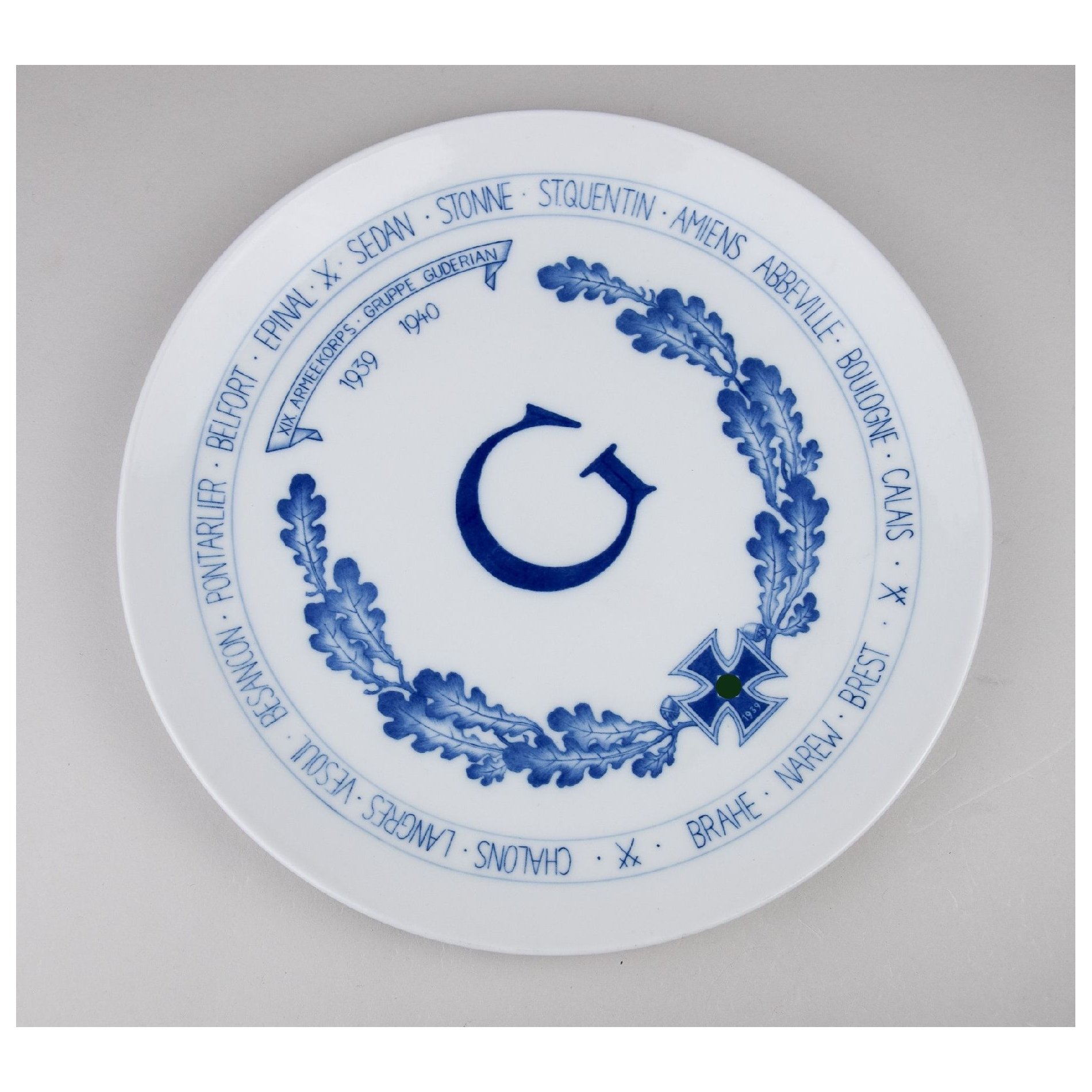 Meissen Porzellan Teller 'XIX Armeekorps Gruppe Guderian' 1939-1940 — image 4