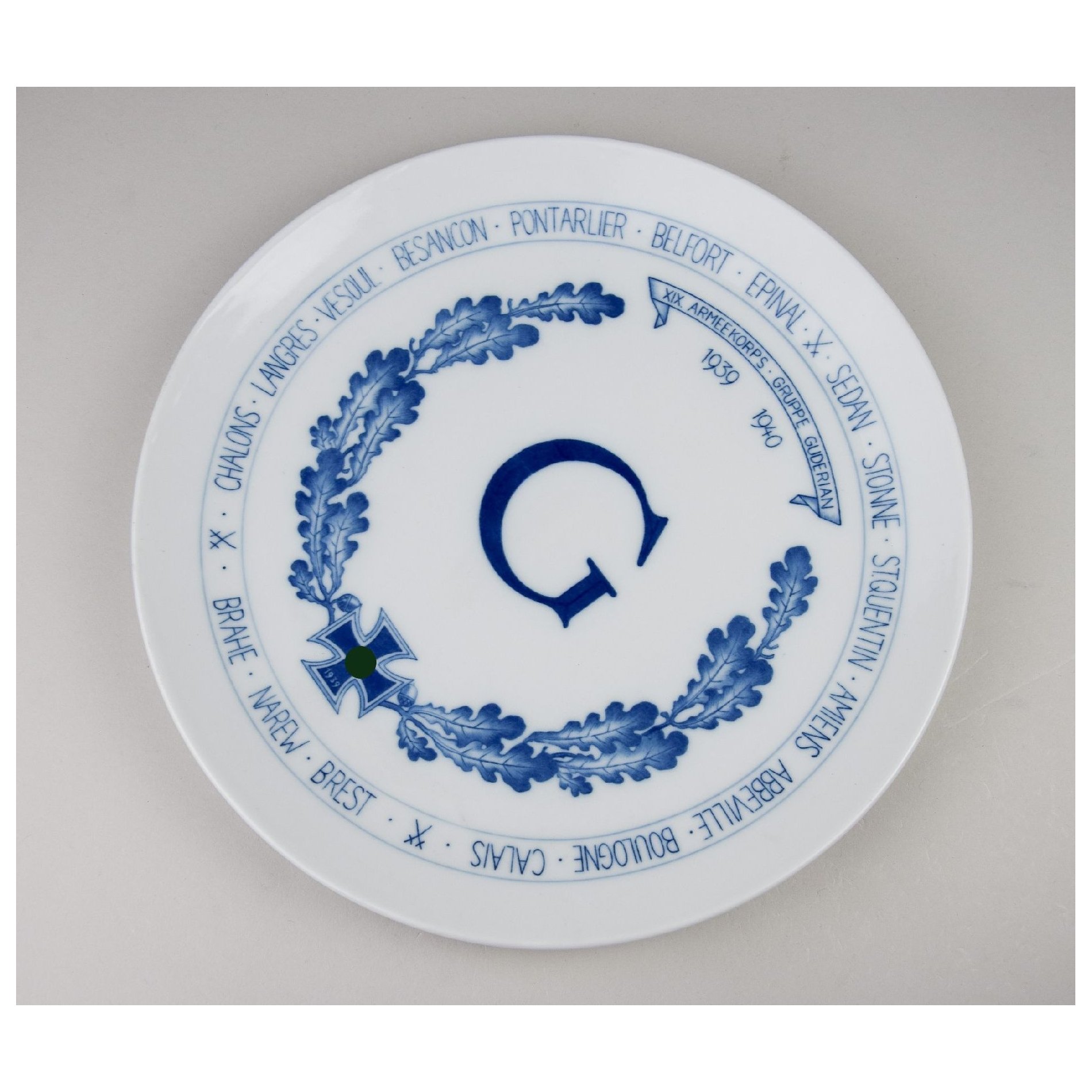 Meissen Porzellan Teller 'XIX Armeekorps Gruppe Guderian' 1939-1940 — image 5