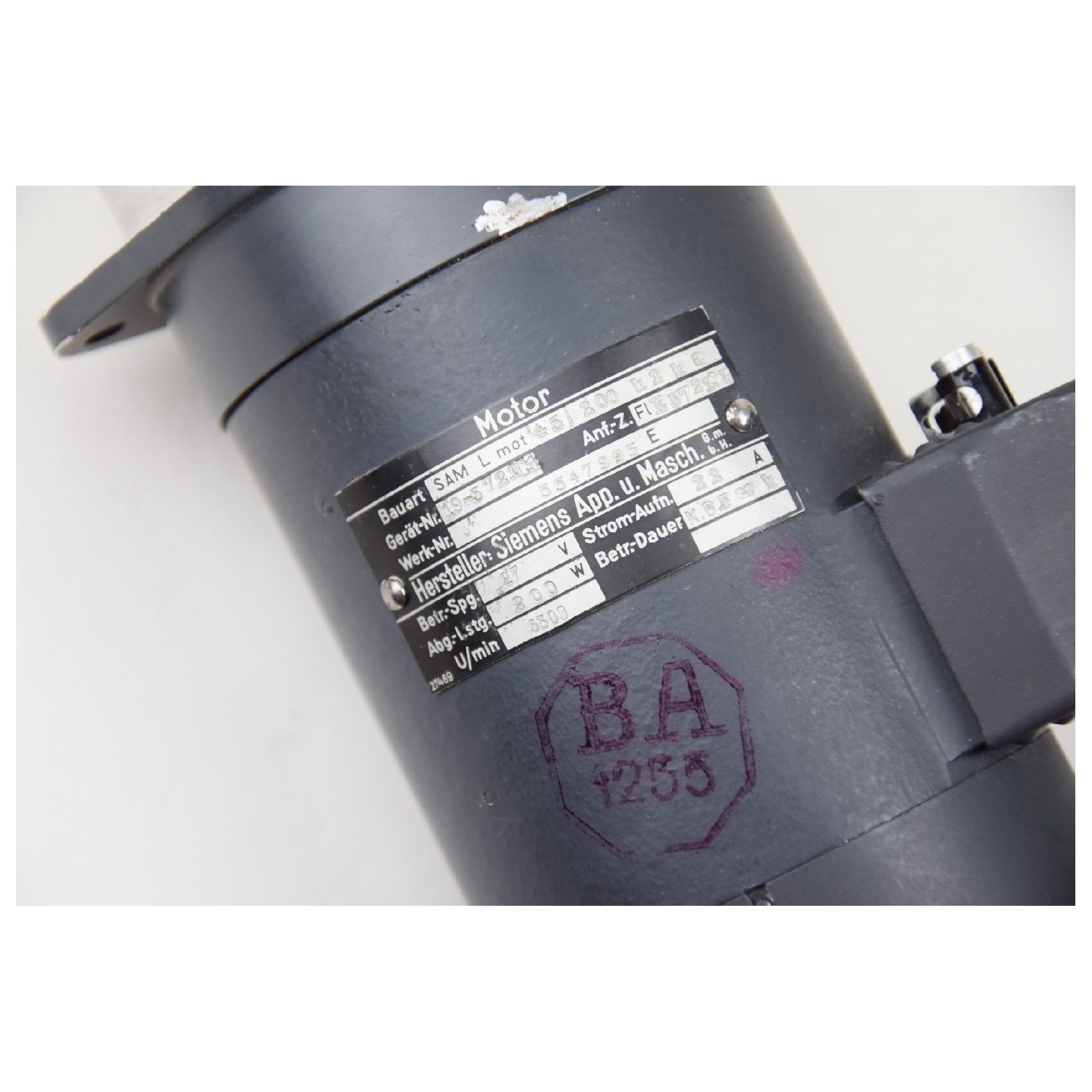 Luftwaffe Elektromotor Bauart SAM L mot. BA 1255 — image 5