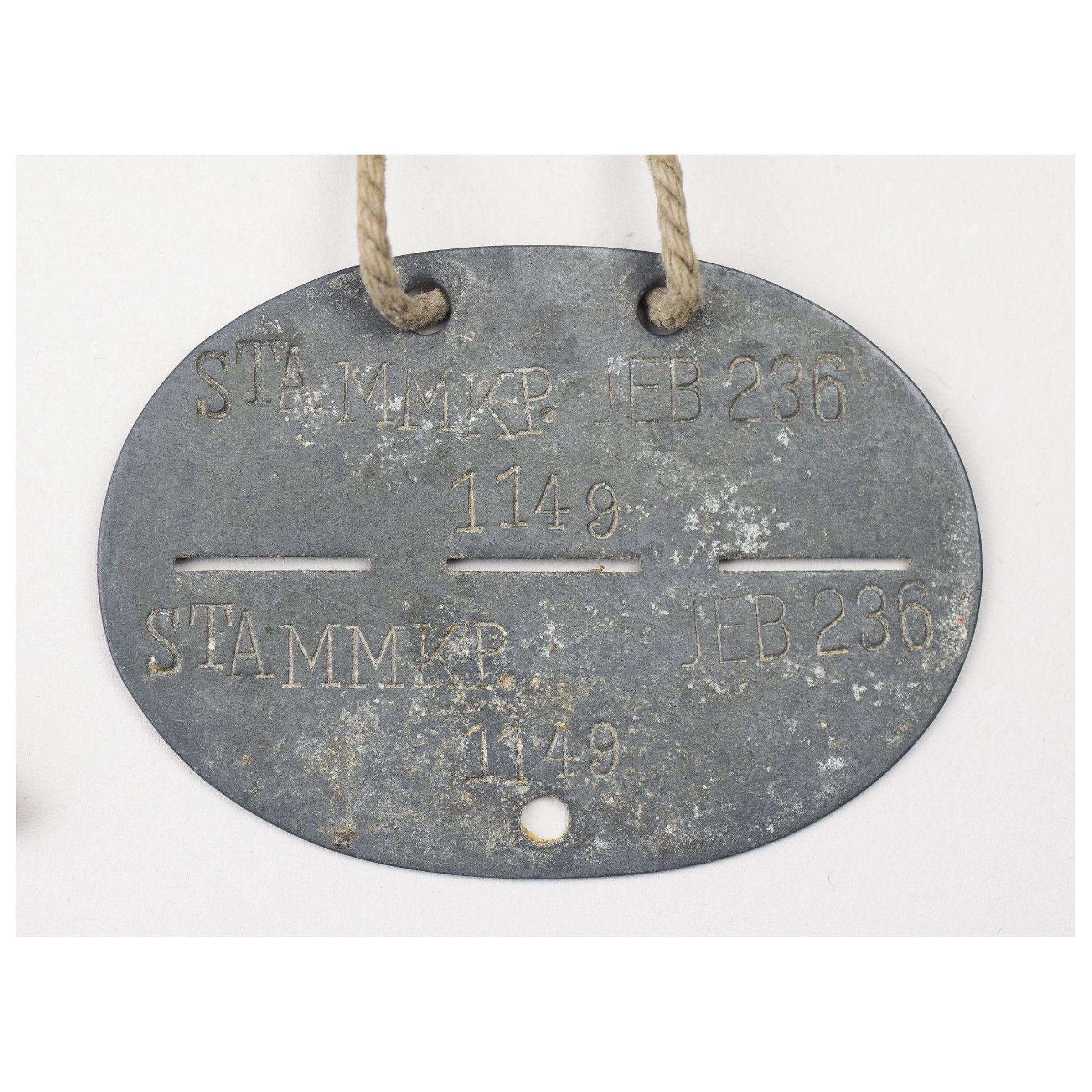 Wehrmacht Erkennungsmarke Stamm Kp. JEB 236 Rheine Marienwerder Detmold — image 2