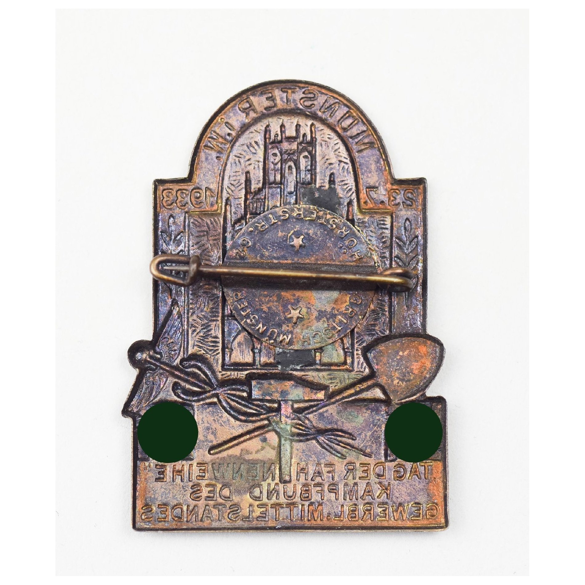 Abzeichen '1933 Münster Tag der Fahnenweihe Kampfbund des gewerblichen Mittelstandes' NRW, selten! — image 2