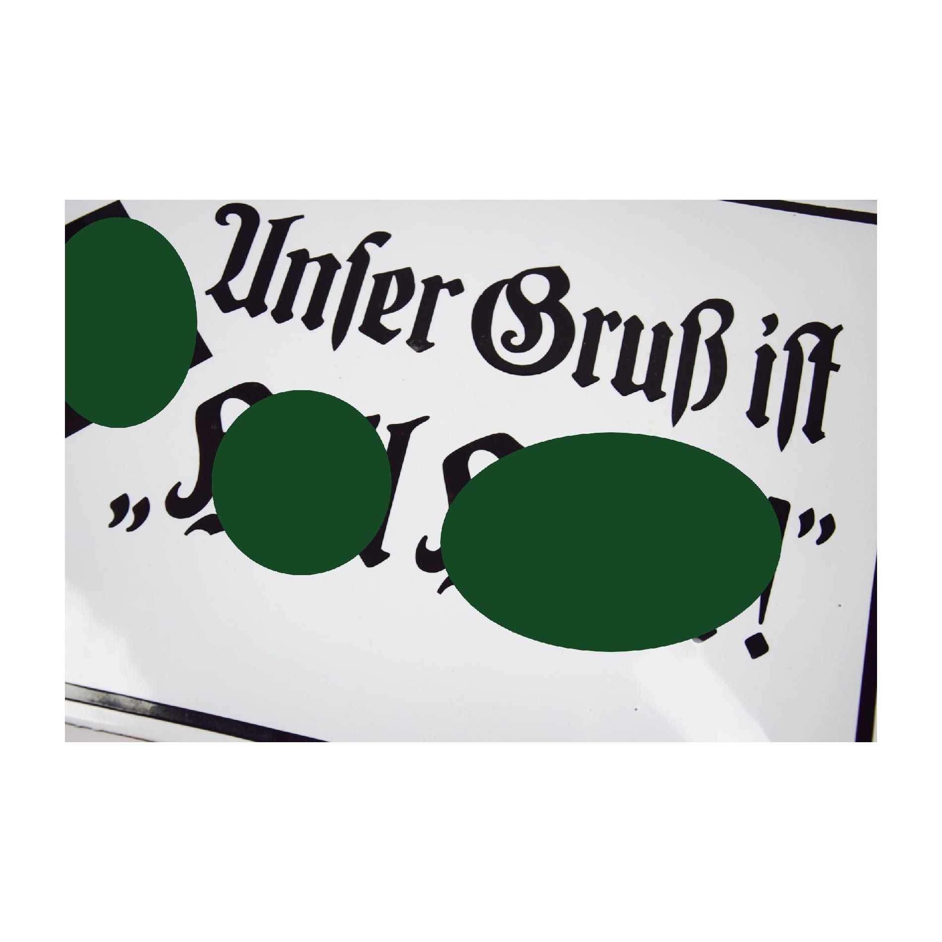 3.Reich Emailleschild 'Unser Gruß ist Heil Hitler' Zustand 1 — image 2