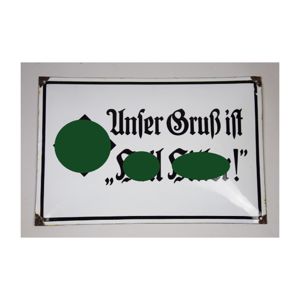 3.Reich Emailleschild 'Unser Gruß ist Heil Hitler' Zustand 1