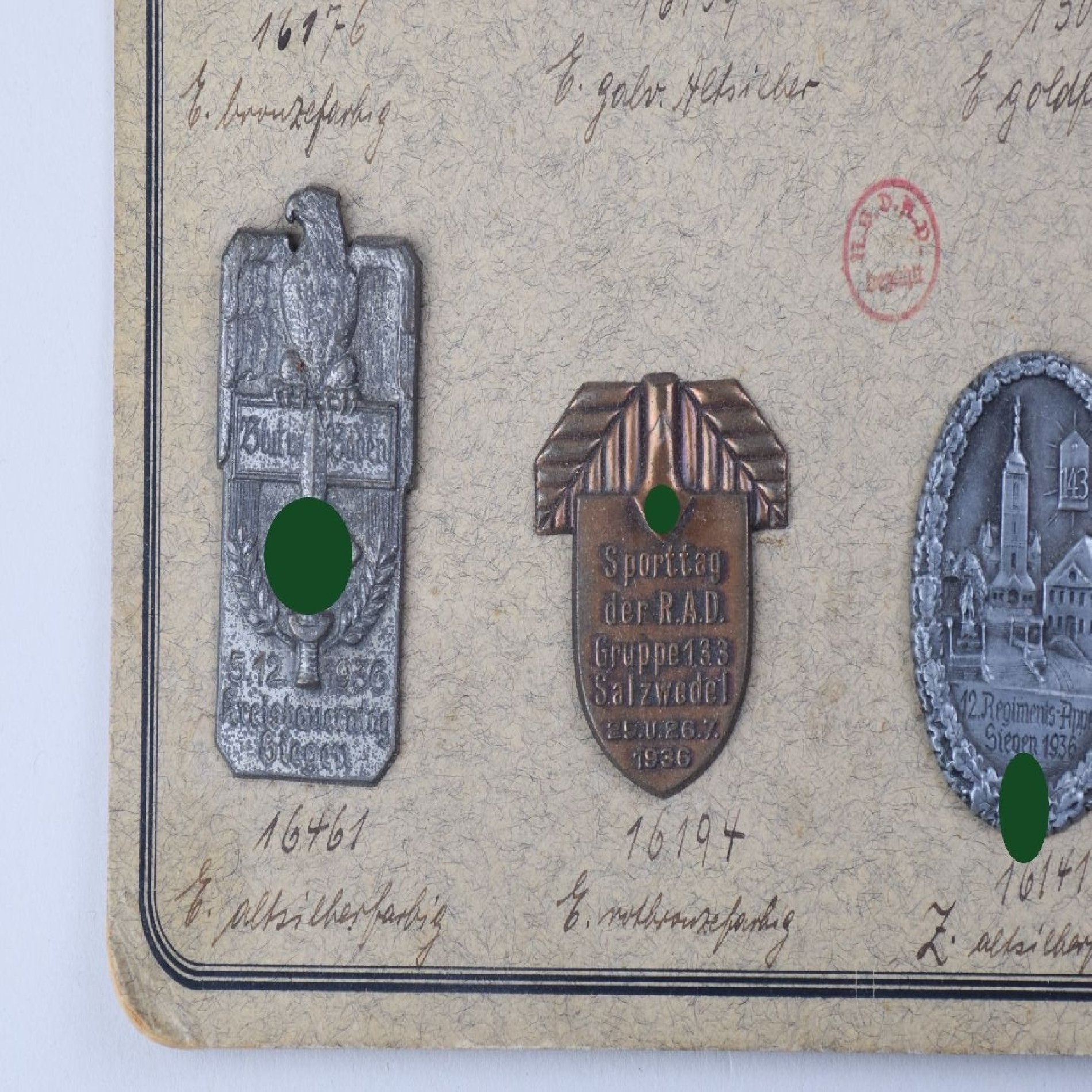 3. Reich Tagungs-und Veranstaltungsabzeichen Verkaufsplatte — image 2