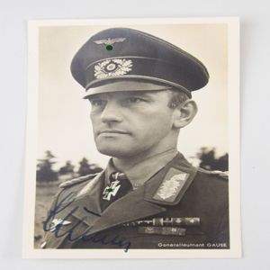 Original Unterschrift vom Generalleutnant Gause Postkarte