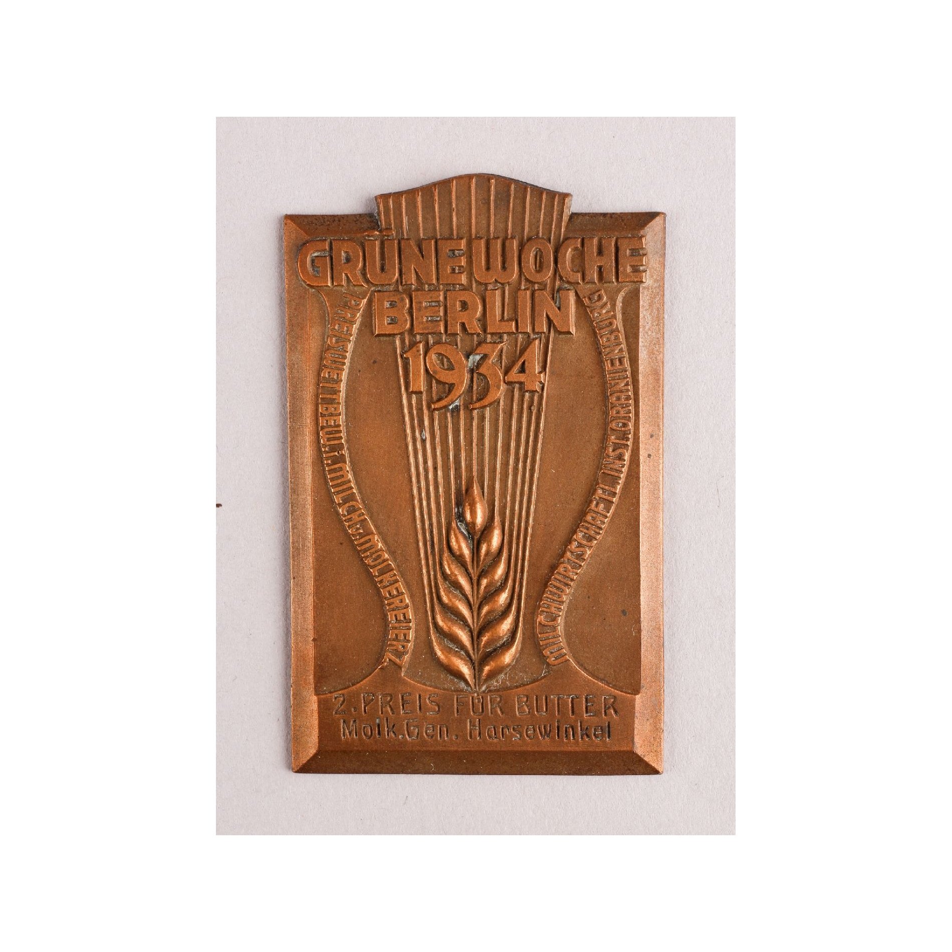 Plakette 'Grüne Woche Berlin' 1934 im Etui '2.Preis für Butter' Robert Neff, Berlin — image 3