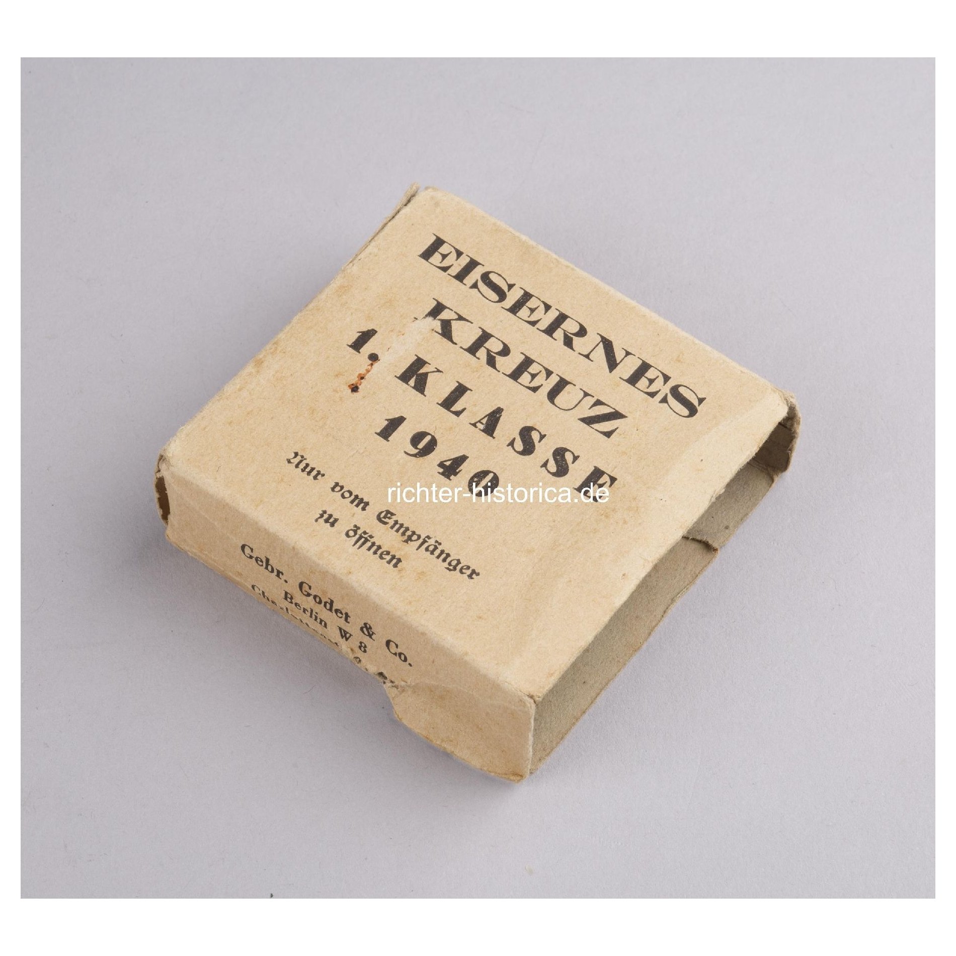 Seltener Umkarton für das Eiserne Kreuz 1.Klasse (1940) Godet, Berlin — image 2