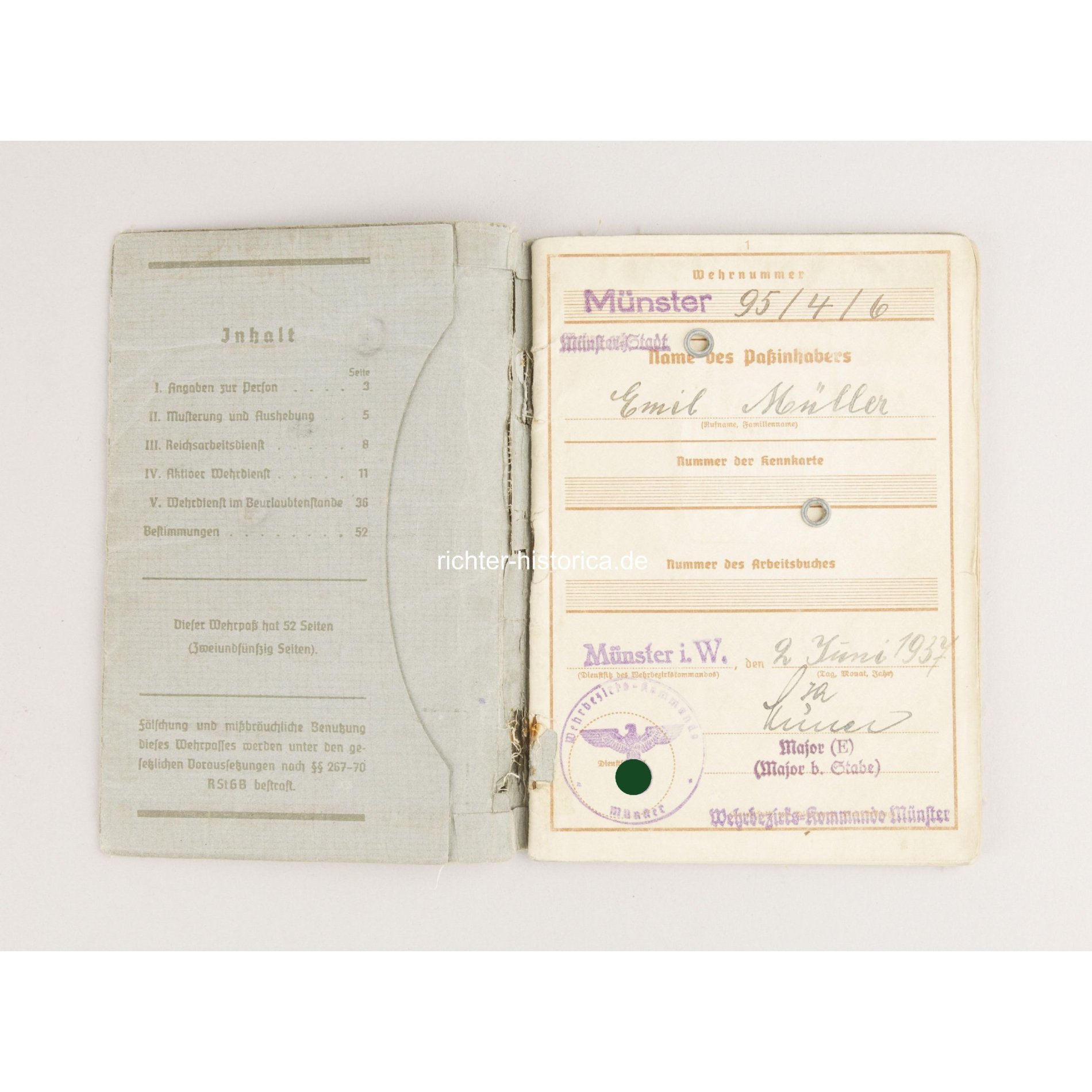 Wehrpass eines Veteranen aus dem 1.Weltkrieg (Ek1) — image 2