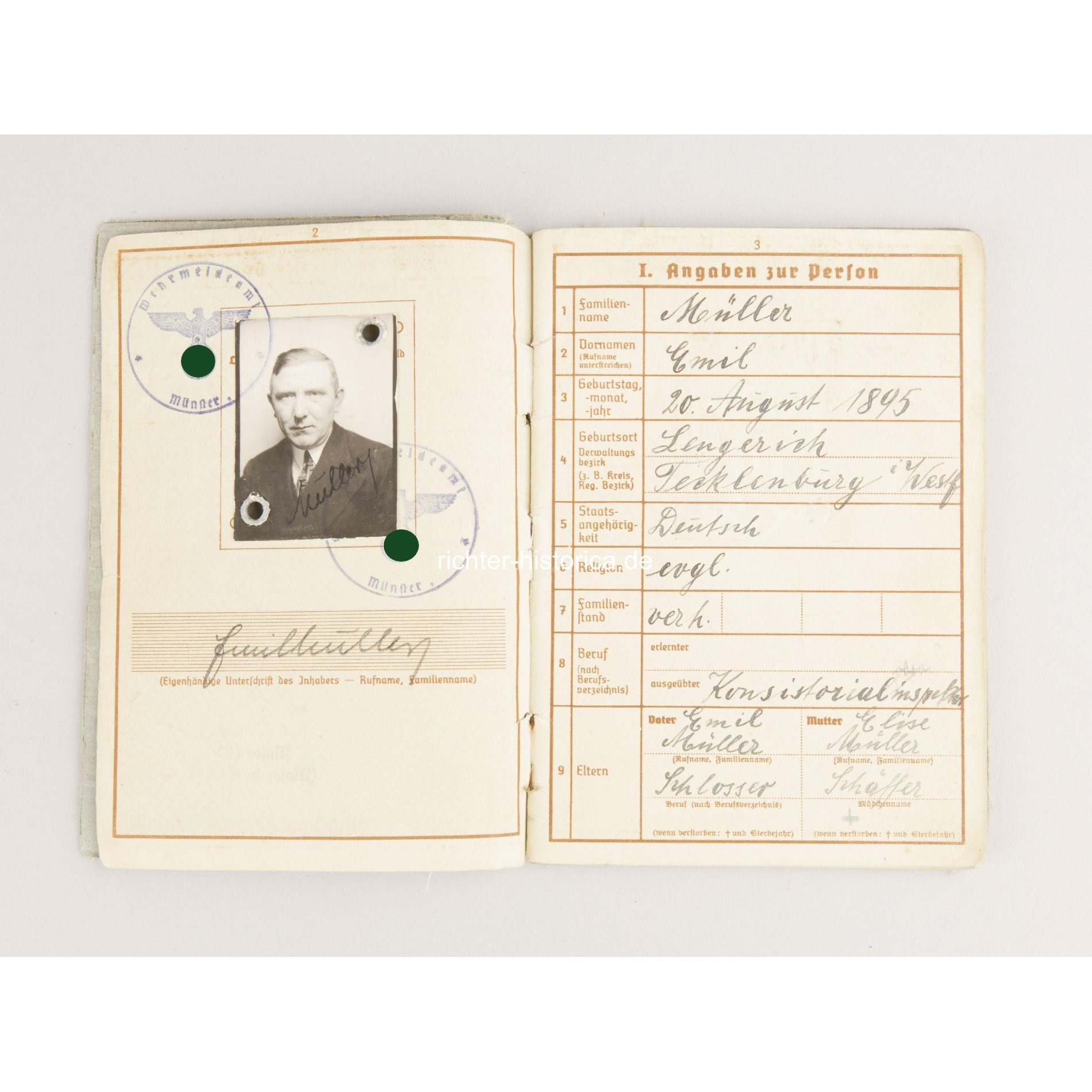 Wehrpass eines Veteranen aus dem 1.Weltkrieg (Ek1) — image 3