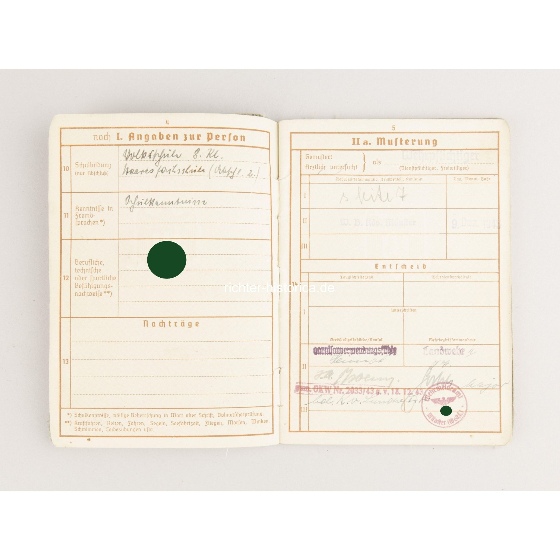 Wehrpass eines Veteranen aus dem 1.Weltkrieg (Ek1) — image 4