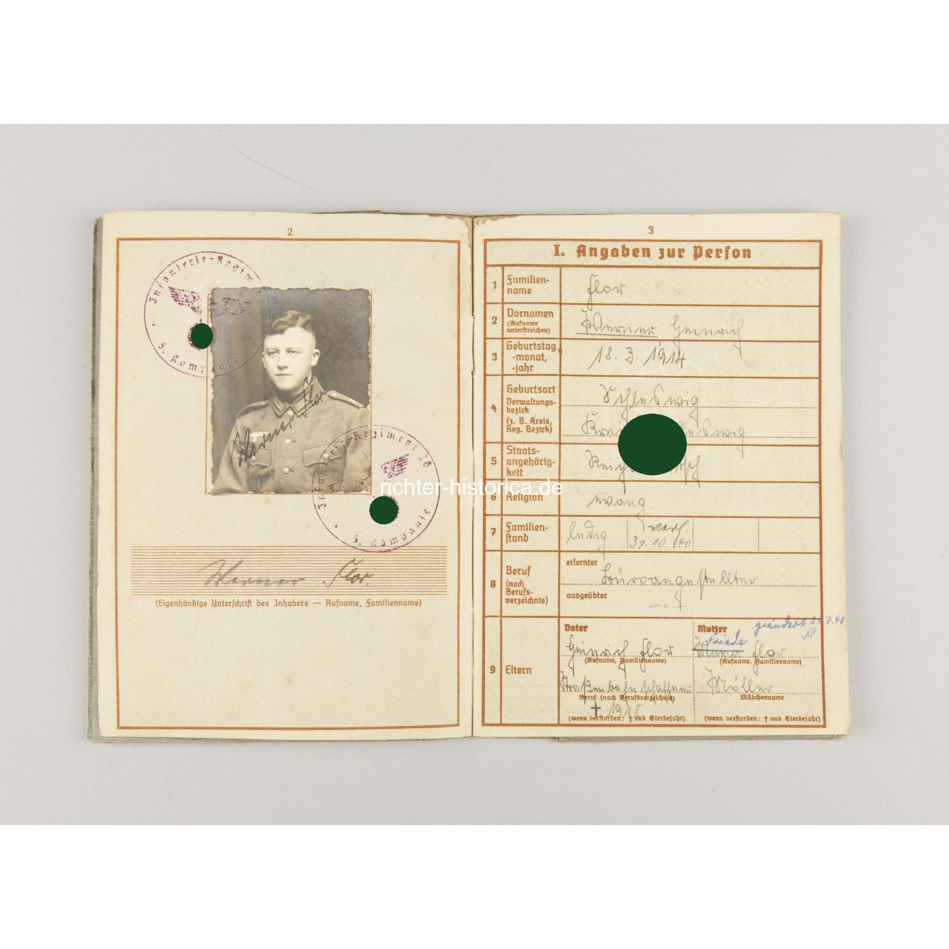 Nachlass eines Oberfeldwebels der Wehrmacht mit Osteinsätzen — image 3