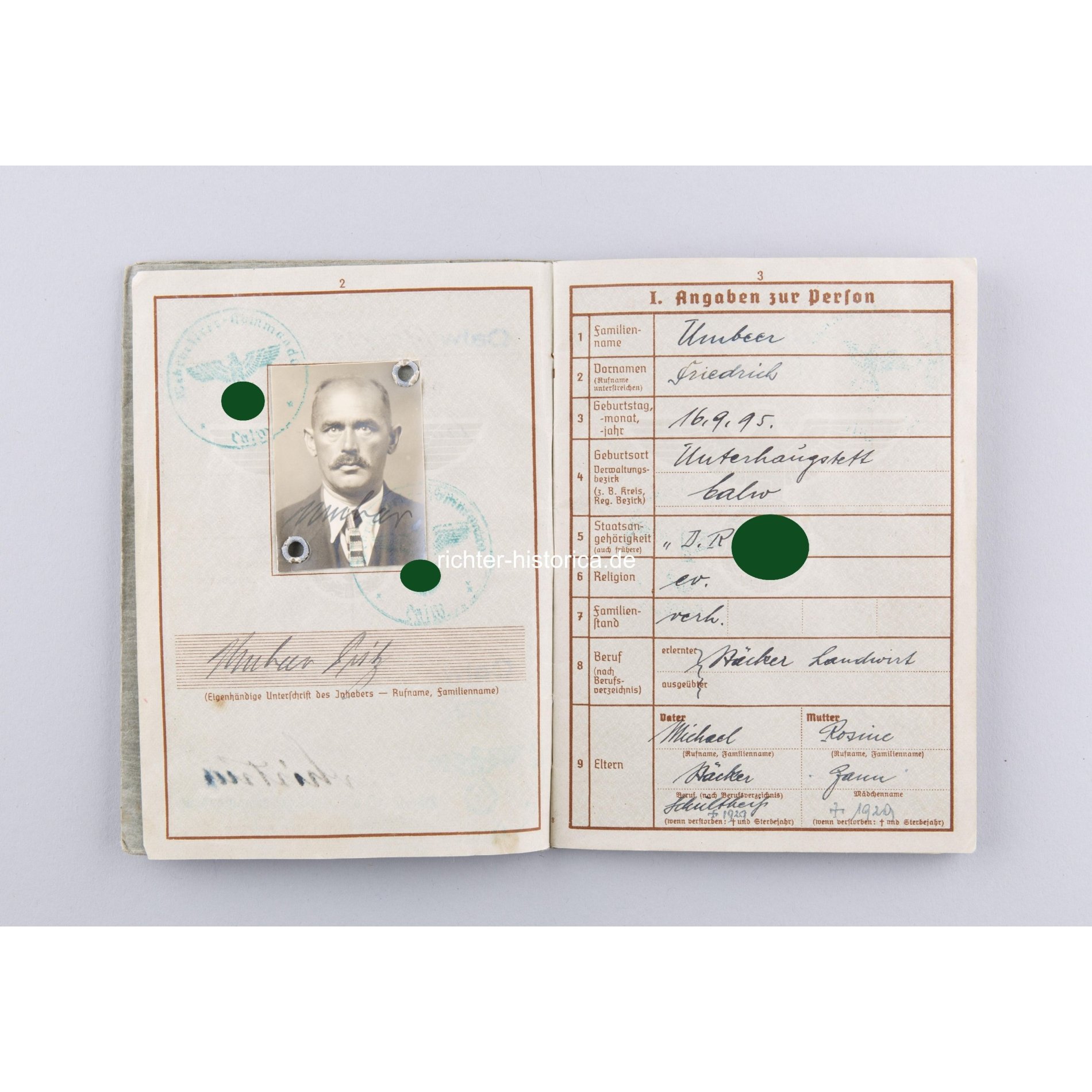 Wehrmacht Wehrpass eines Veteran aus dem 1.WK späterer Feldwebel — image 3