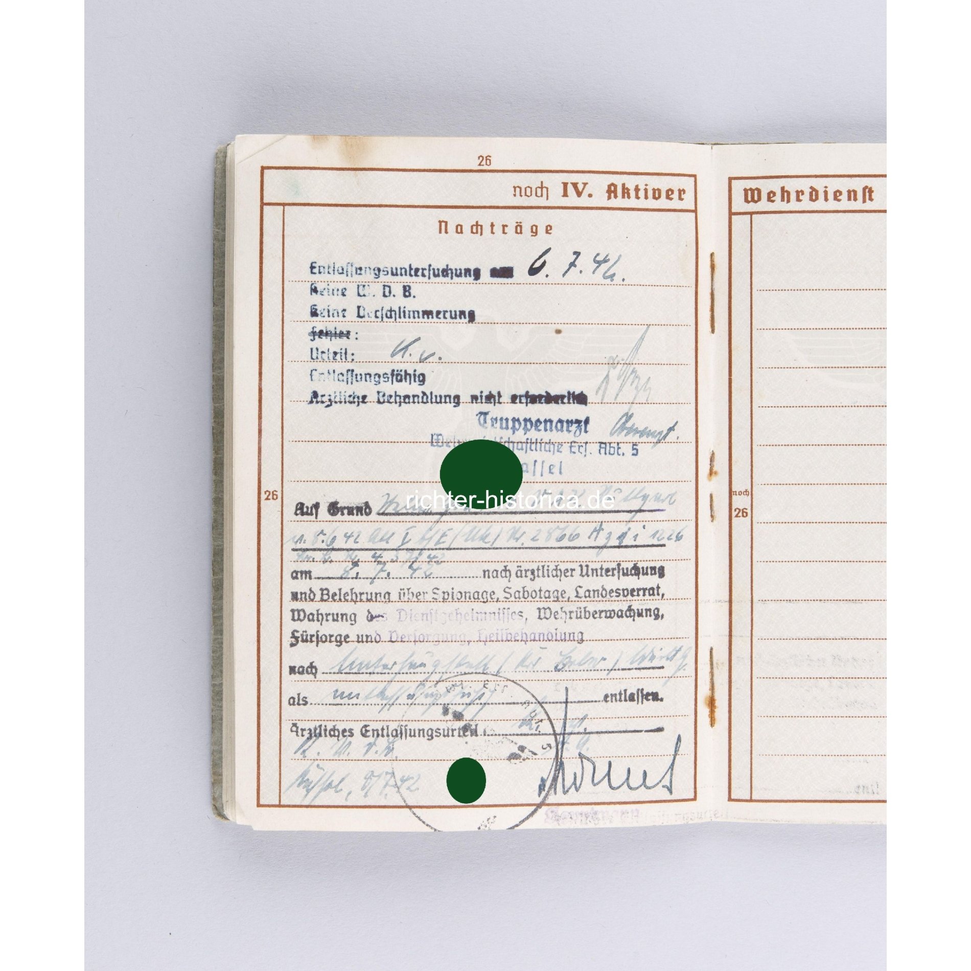 Wehrmacht Wehrpass eines Veteran aus dem 1.WK späterer Feldwebel — image 6