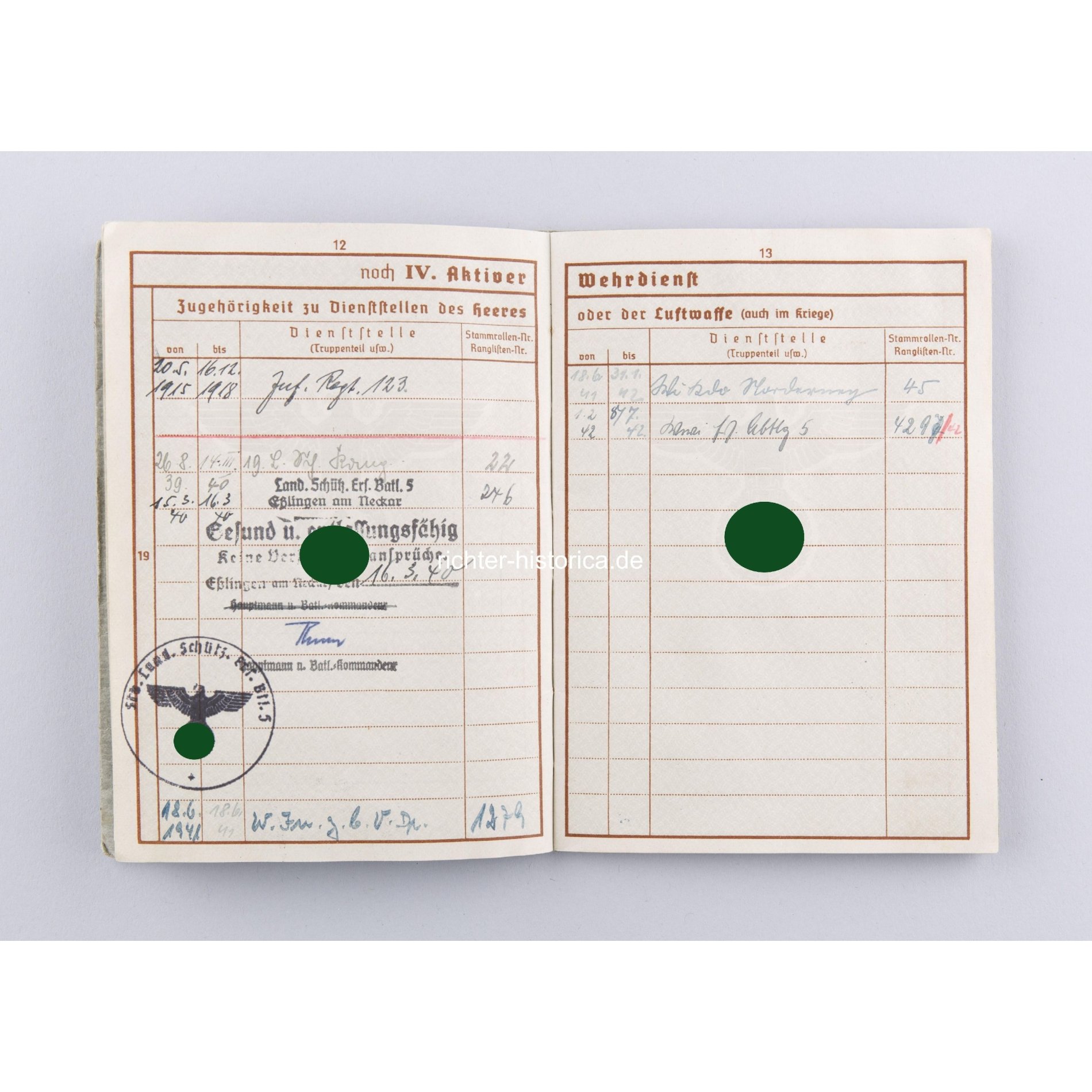 Wehrmacht Wehrpass eines Veteran aus dem 1.WK späterer Feldwebel — image 7