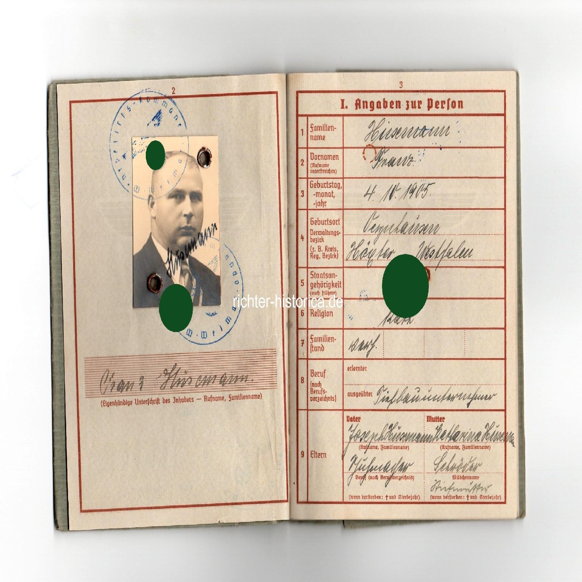 Wehrpass Dienstpflichtiger Schw. Heimatbatterie 266/IV geg. Luftangriffe — image 2