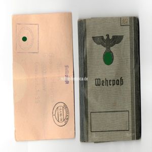 Wehrpass Dienstpflichtiger Schw. Heimatbatterie 266/IV geg. Luftangriffe