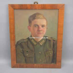 Ölgemälde eines Frontsoldaten der Wehrmacht
