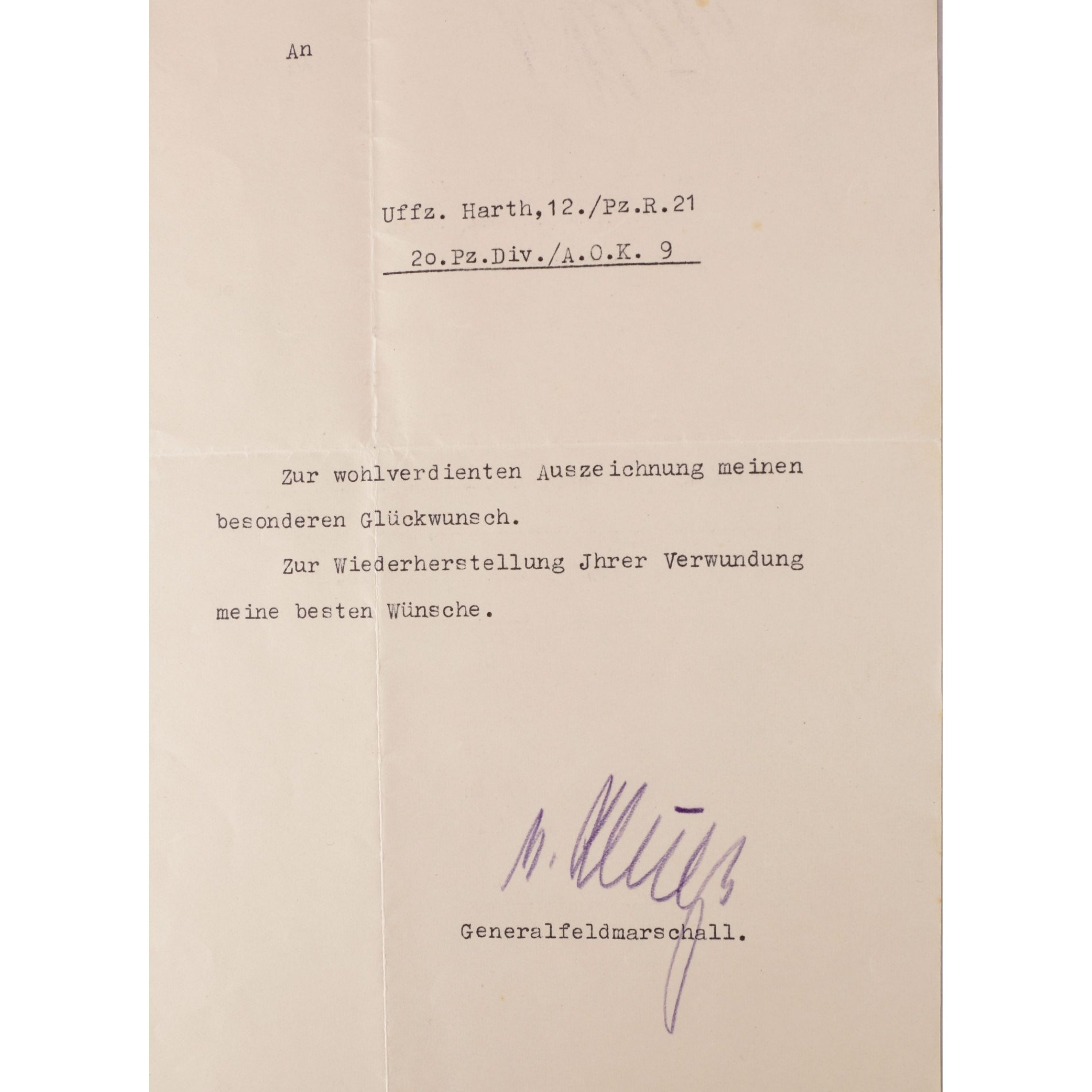 Ritterkreuznachlass Oberfeldwebel Helmut Harth im 12./Panzer-Regiment 21 — image 3