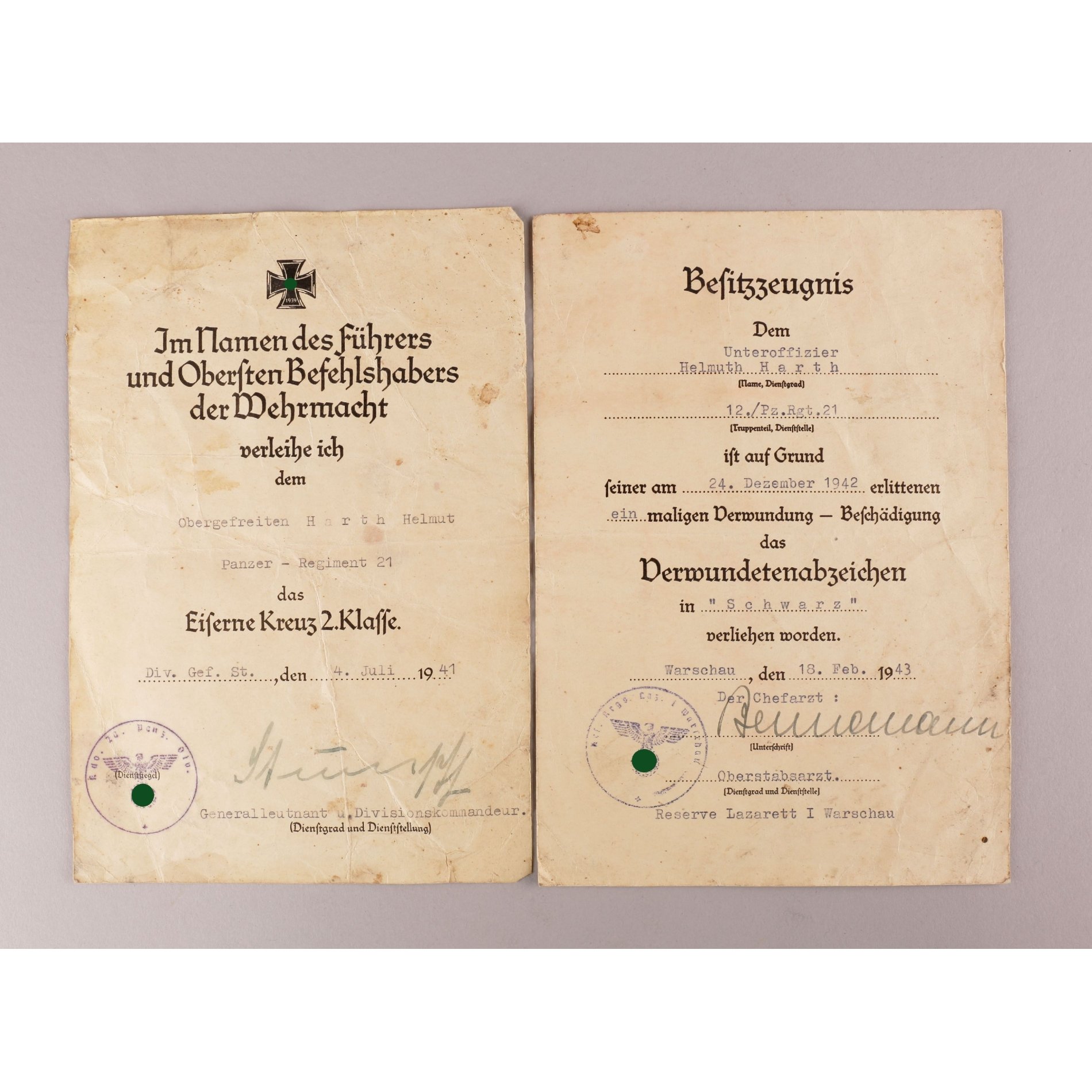 Ritterkreuznachlass Oberfeldwebel Helmut Harth im 12./Panzer-Regiment 21 — image 5