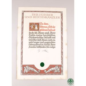 Glückwusch-Urkunde Zum Fest der goldenen Hochzeit Ehrenurkunde