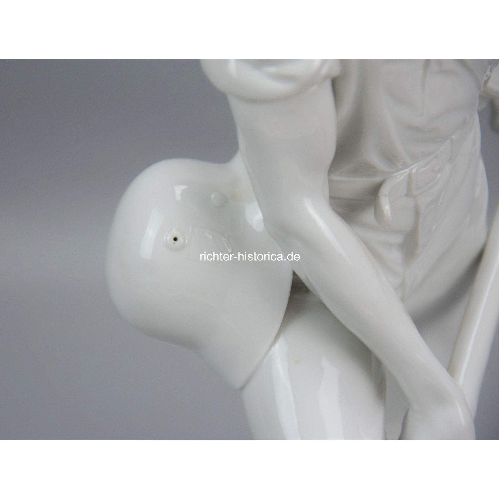 Wehrmacht Große Porzellan Skulptur Deutscher Soldat mit Stahlhelm 1941 RAD Pionier 'Alfred Oppel' — image 5