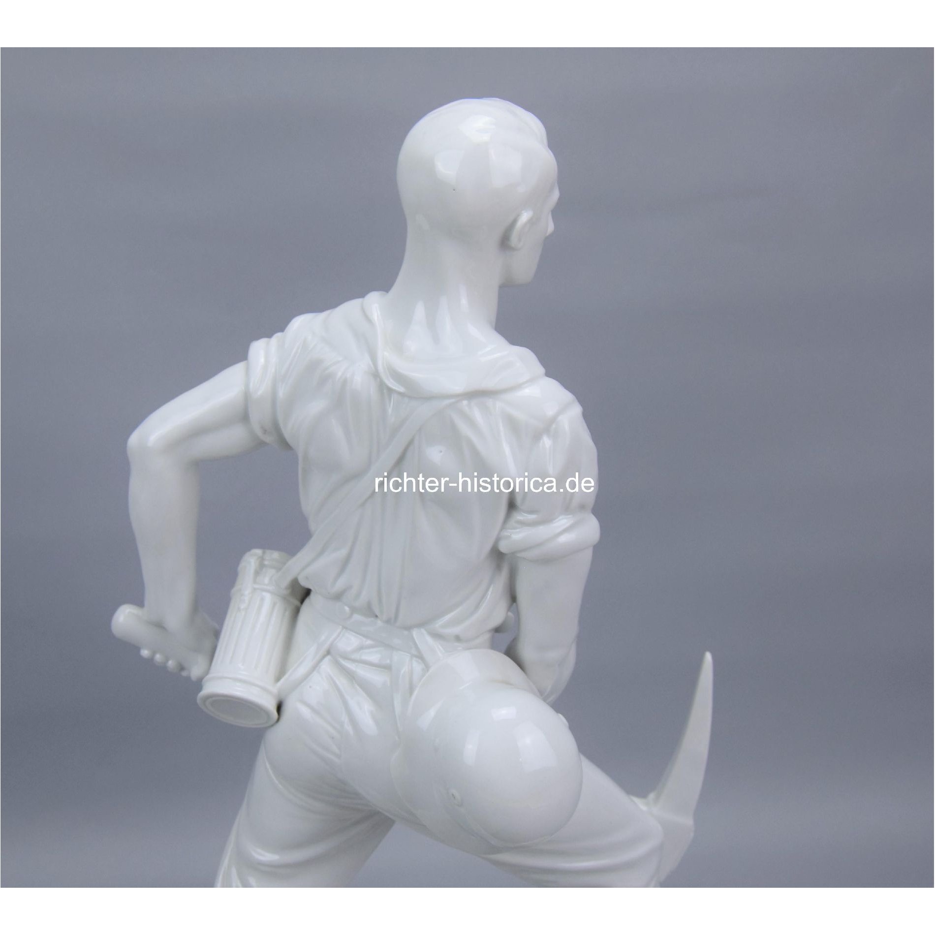 Wehrmacht Große Porzellan Skulptur Deutscher Soldat mit Stahlhelm 1941 RAD Pionier 'Alfred Oppel' — image 7