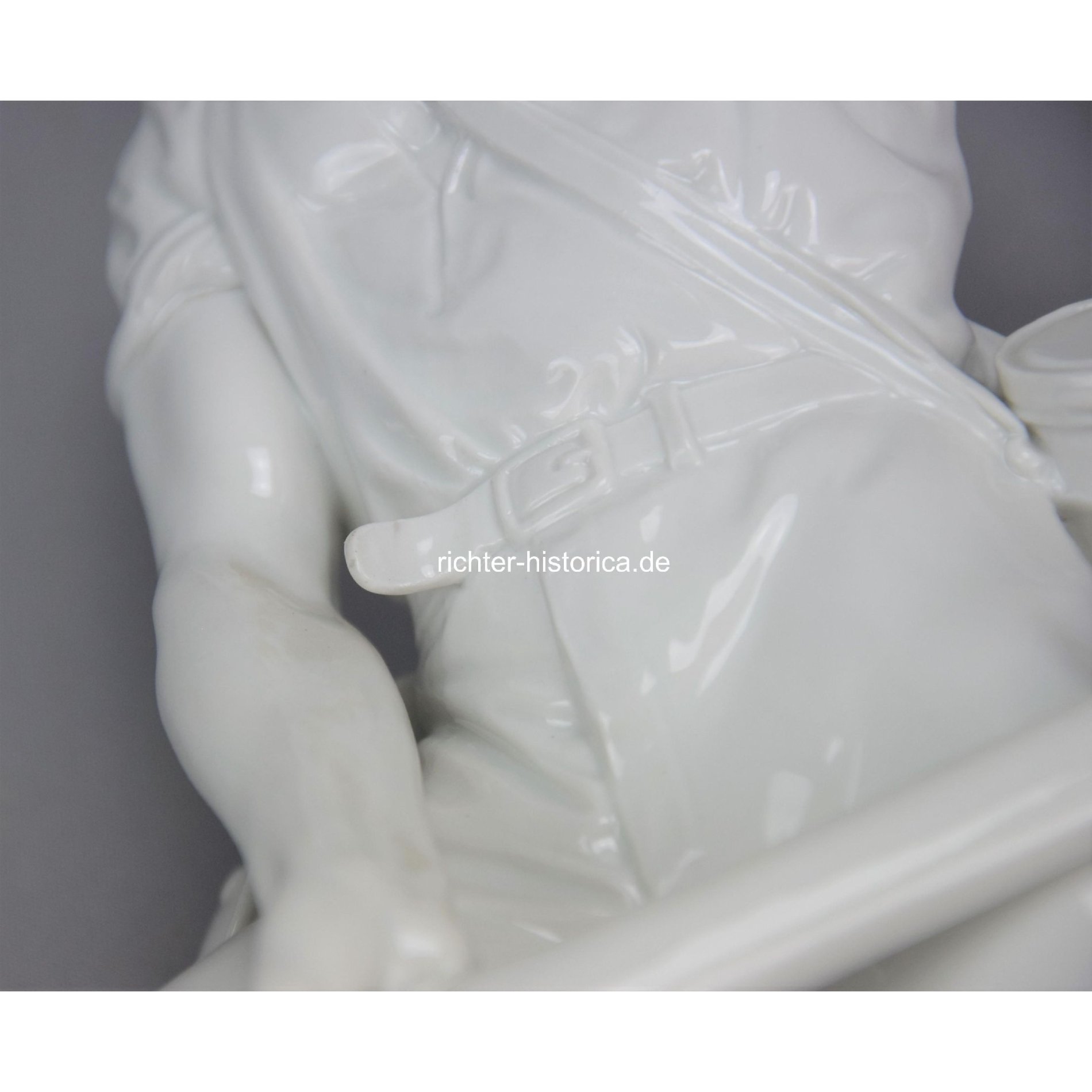 Wehrmacht Große Porzellan Skulptur Deutscher Soldat mit Stahlhelm 1941 RAD Pionier 'Alfred Oppel' — image 9