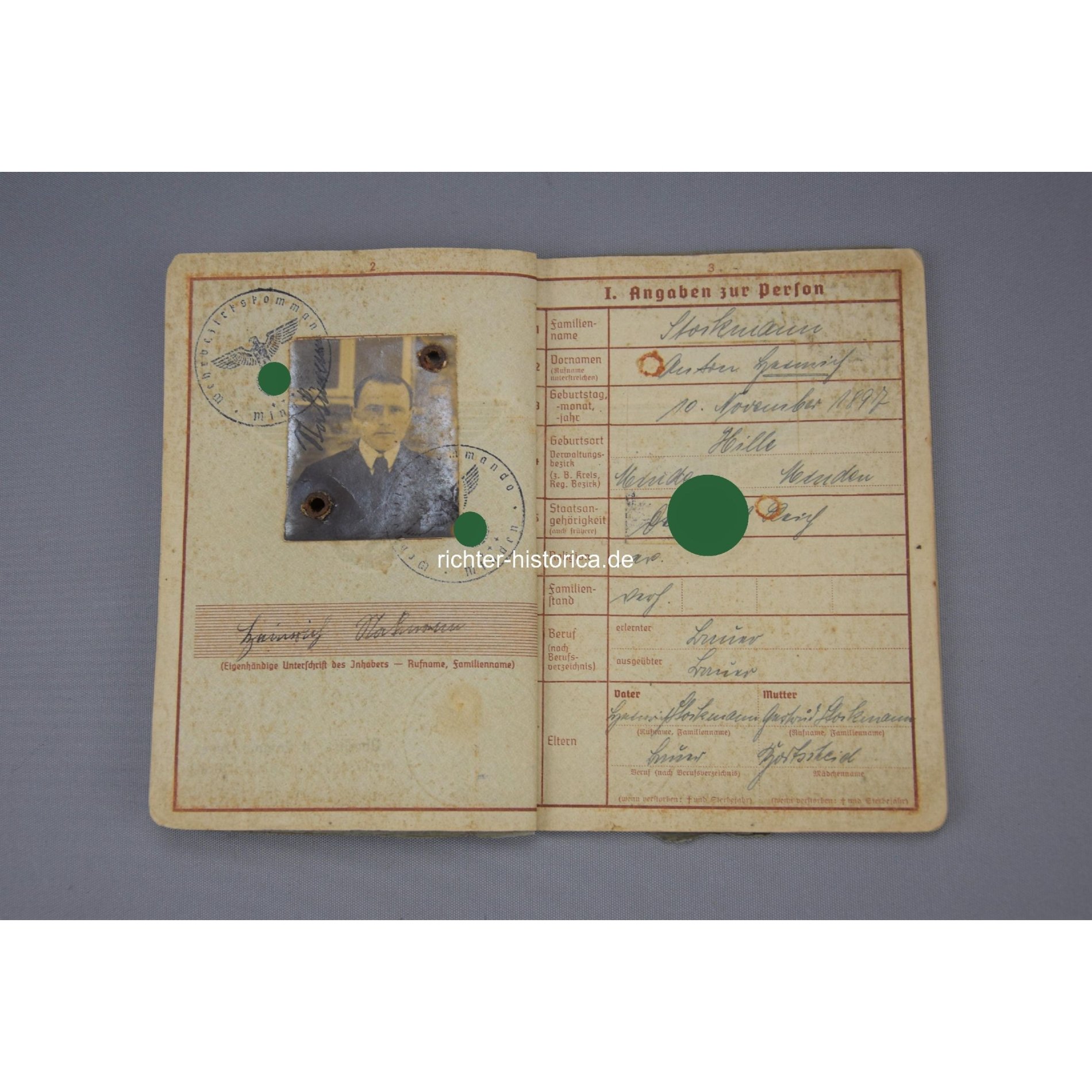 Wehrpass Wehrbezirkskommando Minden — image 4