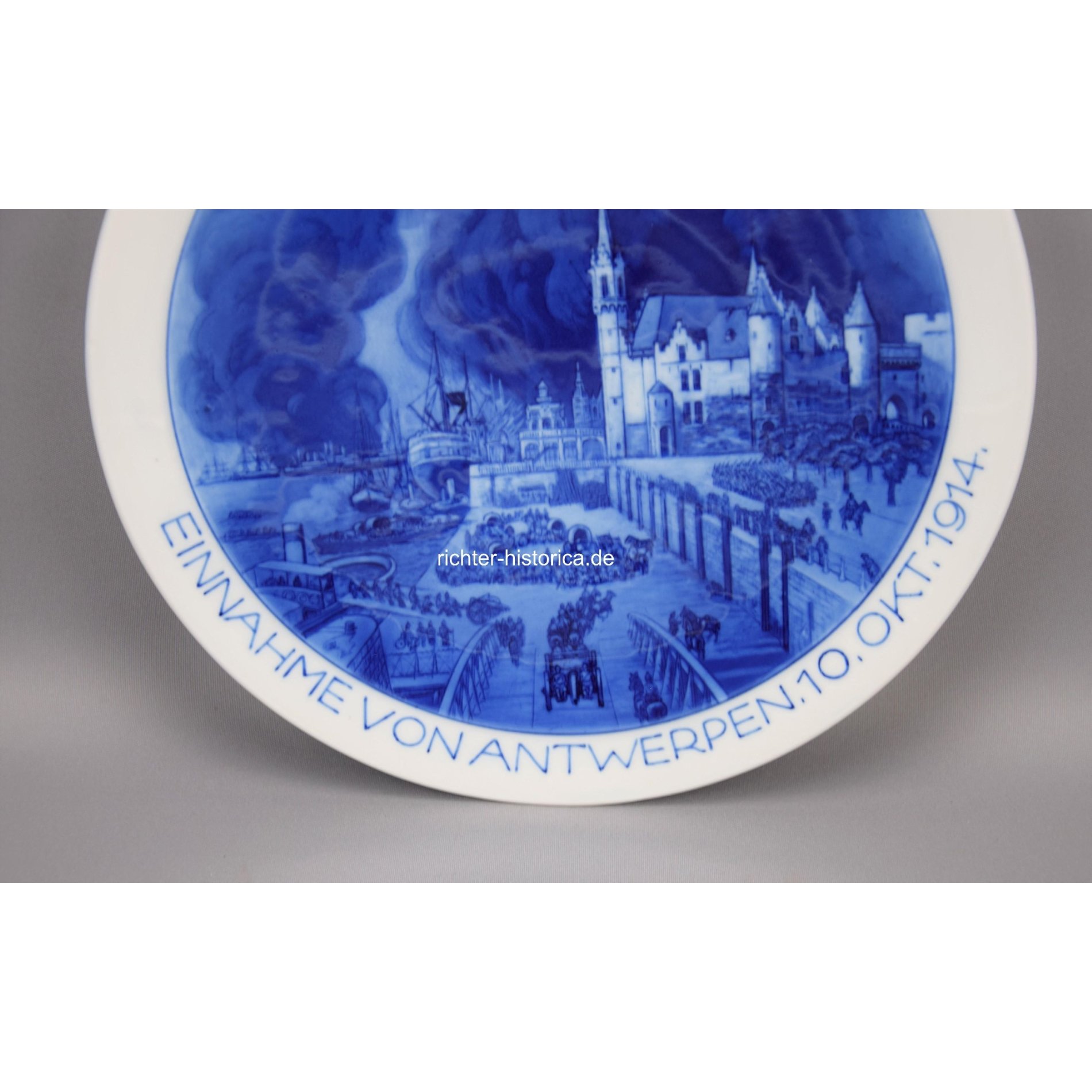 Meissen Patriotischer Porzellanteller 'Einnahme von Antwerpen 10.Okt.1914' — image 2