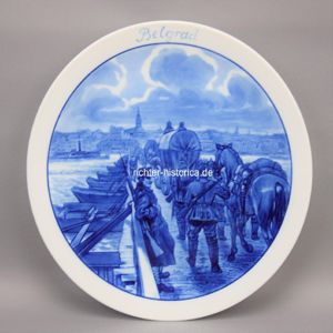 Meissen Wandteller Patriotischer Teller 'Belgrad' 1.Weltkrieg