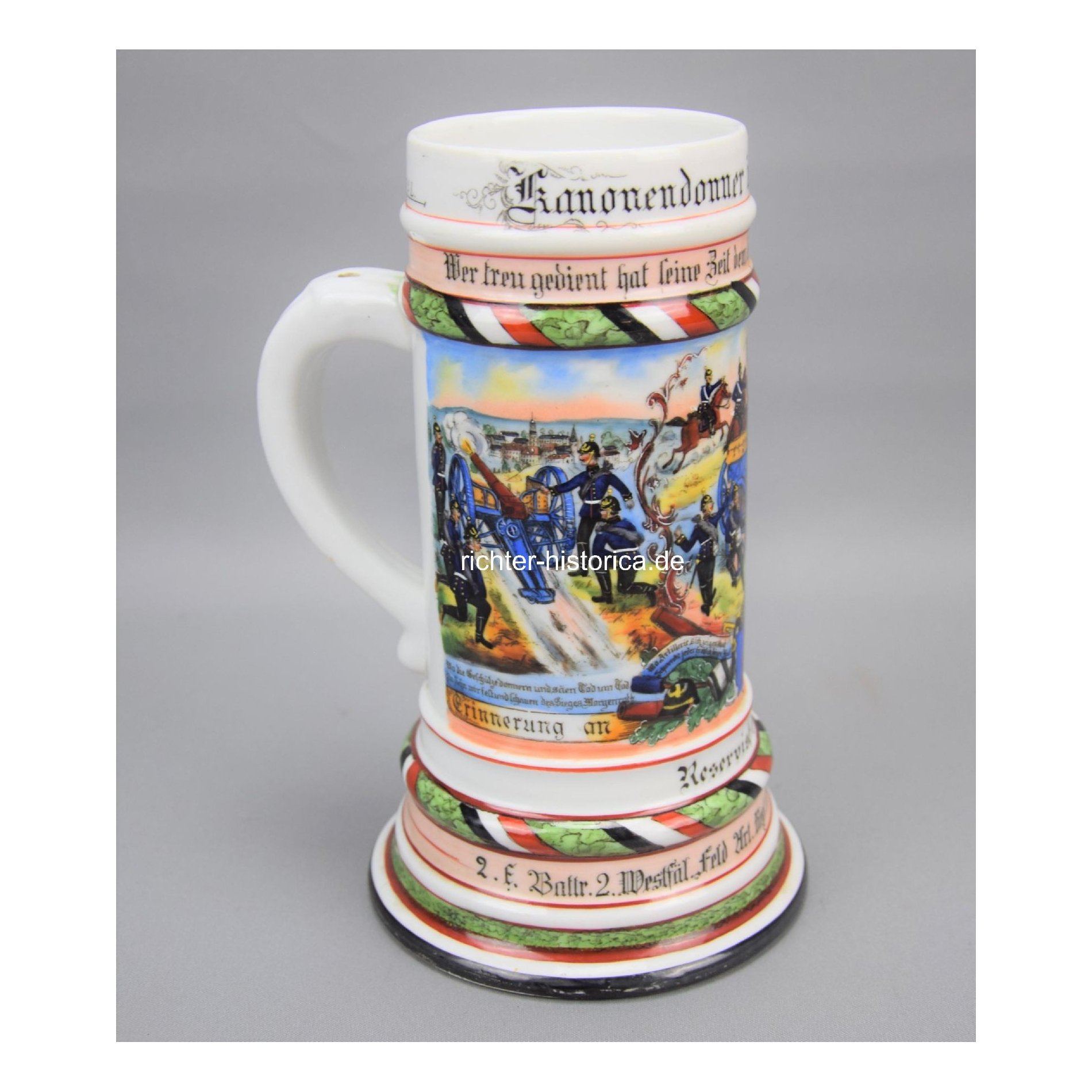 Reservistenkrug 0,5L Bierkrug 2.f. Battr.2. 2.Westfäl. Feld Art. Regt. Nr.22 Münster 1903-05 — image 5