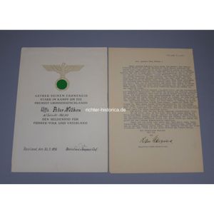 Heldentod Dokument 'Kampf um die Freiheit Großdeutschlands' 1./Schnelle-Abt.329 Russland 1943