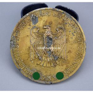 Große Plakette 'Brandenburgische Geländefahrt 1937 Nachtorientierungsfahrt ONS'