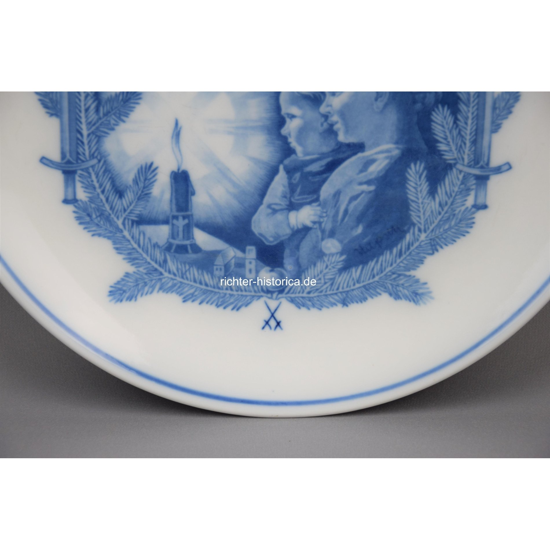 Meissen Erinnerungsteller Artillerie Kriegsweihnacht — image 2