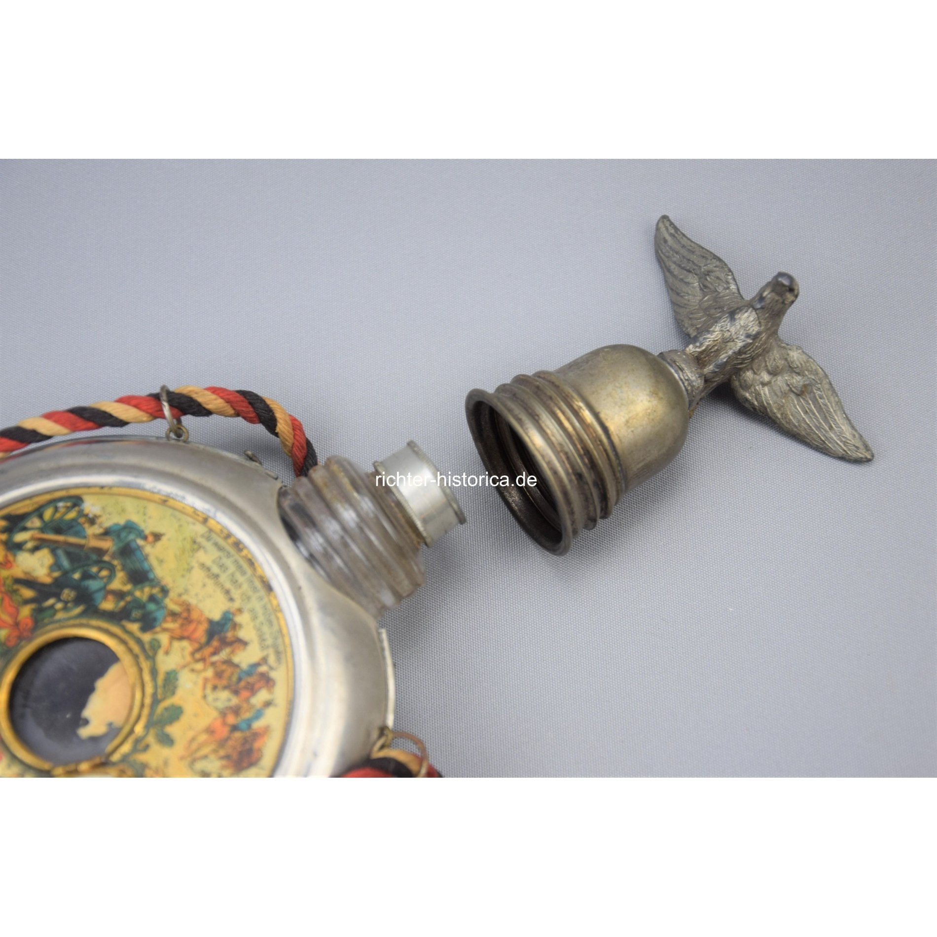 Reservisten Feldflasche 'Parole Heimat' 2.Btt. 1908-10 mit Türchen, selten! — image 5