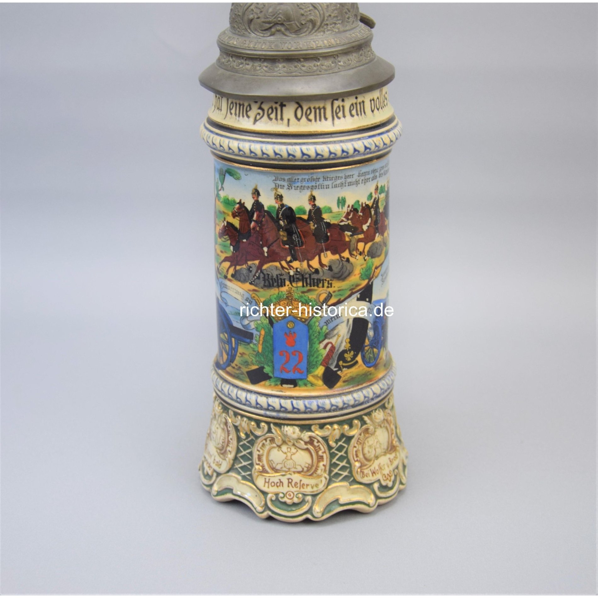 Großer Reservistenkrug Reserve 'Feld Art. Rgt. No 22 Münster' Westfalen 1906/08 — image 2