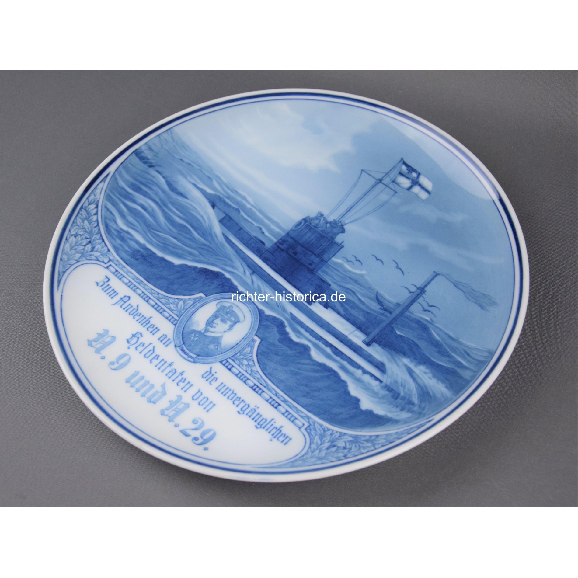 Erinnerungsteller von U9 und U29 Kapitänleutnant Otto Weddigen — image 2