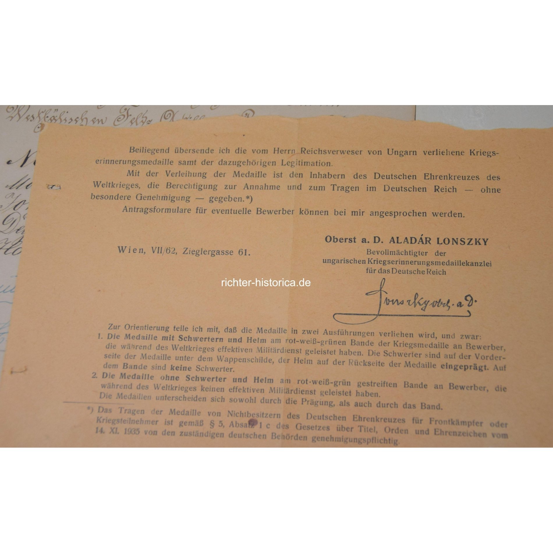 Nachlass Gefreiter 1.WK Verleihung der Ungarischen und Bulgarischen Erinnerungsmedaille — image 3